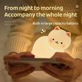 A068 Sød katte-natlampe i silikone med trykstyring og RGB - hvid