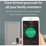 A1 Tuya WiFi Fingerprint Smart dørlås med dynamiske adgangskoder og NFC - Sort