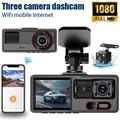 A16 3-kanals bilkamera - 1080p foran, 720p i kabinen/bagud, WiFi, G-sensor - sort