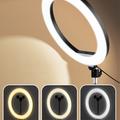 A26 Desktop 10" LED Selfie Ring Light Tripod Stand Phone Clip Mount Vlogging Video Light Live Broadcast Kit