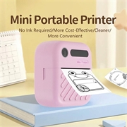 A36 Mini bærbar termisk etiketprinter - 200 dpi - lyserød