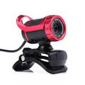 A859 Webcam / kamera med USB kabel - 360 Grader roterbar - Indbygget mikrofon - 640x480 - Sort / Rød