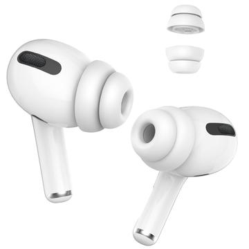 AHASTYLE PT99-2 1 par ørepropper til Apple AirPods Pro 2 / AirPods Pro Bluetooth-høretelefoner Silikonehætter, størrelse S - hvid