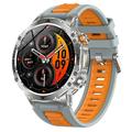 AK125 1.7" smartur - Bluetooth-opkald, pulsmåler, SpO2, lommelygte, IP68 - sølv / orange