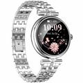 AK73 Smart Watch til kvinder med Rhinestone-rem i rustfrit stål - Sølv