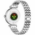 AK73 Smart Watch til kvinder med Rhinestone-rem i rustfrit stål - Sølv