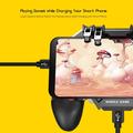 AK77 Mobile Game Controller PUBG Game Controller Gamepad med 6-fingers spiludløser og køleblæser - sort/1200mAh genopladeligt batteri