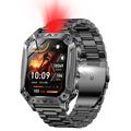 AK86 Sports Smartwatch med puls- og blodiltmåling - stålrem - sort
