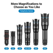 APEXEL HD Metal 20-40x Zoom Teleskop Teleobjektiv Monokulær Telefonkameraobjektiv til iPhone Samsung Huawei