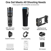 APEXEL HD Metal 20-40x Zoom Teleskop Teleobjektiv Monokulær Telefonkameraobjektiv til iPhone Samsung Huawei