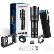 APEXEL HD Metal 20-40x Zoom Teleskop Teleobjektiv Monokulær Telefonkameraobjektiv til iPhone Samsung Huawei