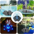 AS22D3 Solcelledrevet flydende springvandspumpe med 12 LED-lys - sort