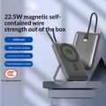 AZEADA AZ-P34 10000mAh magnetisk powerbank med USB-C-kabel - 22.5W/15W - mørkegrå