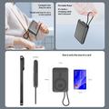 AZEADA AZ-P34 10000mAh magnetisk powerbank med USB-C-kabel - 22.5W/15W - mørkegrå