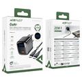 Acefast A113 20W GaN-oplader med USB-C-kabel - sort