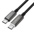 Acefast C23-03 Smart Power-Off USB-C-opladerkabel - 60W/3A, 1.2m - Sort