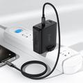 Acefast C23-03 Smart Power-Off USB-C-opladerkabel - 60W/3A, 1.2m - Sort