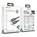 Acefast C23-03 Smart Power-Off USB-C-opladerkabel - 60W/3A, 1.2m - Sort