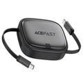 Acefast Travel J3 60W udtrækkeligt USB-C-kabelsæt med telefonholder - sort