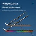 Justerbar aluminiumsstander til bærbar computer med RGB-baggrundsbelysning og USB-hub