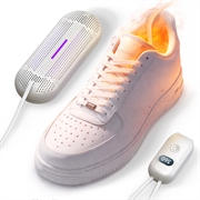 Justerbar UV-skotørrer med timer - skostørrelse 28-45 - hvid