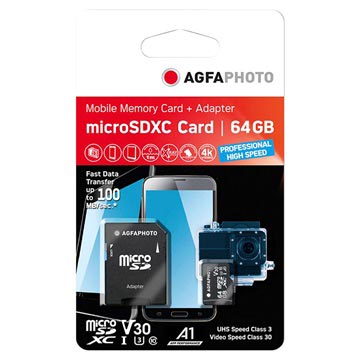 AgfaPhoto Professional High Speed MicroSDXC Hukommelseskort 10616
