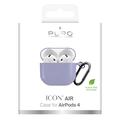 AirPods 4 Puro Icon silikoneetui med karabinhage - violet