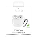 AirPods 4 Puro Icon silikoneetui med karabinhage - hvid