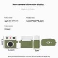 AirPods 4 Retro kamera design flydende silikoneetui - grøn