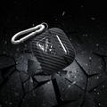 AirPods 4 TPU Cover med Karabinhage - Karbonfiber - Sort