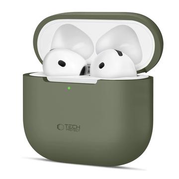 AirPods 4 Tech-Protect silikoneetui - olivengrøn