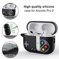 AirPods Pro 2 silikoneetui med karabinhage - spilkonsoldesign - sort