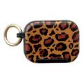 AirPods Pro 3 etui med leopardprint, telefonstativ og makeupspejl