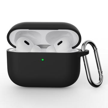 AirPods Pro 3 Silikone Cover med Karabinhage - Sort