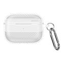 AirPods Pro 3 Børstet TPU Cover med Karabinhage - Karbonfiber - Hvid