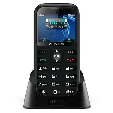Allview D3 Mobiltelefon til Ældre med SOS - 3G, Dual SIM - Sort