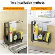 Hylde med stativ og holder i aluminium til køkken / væg