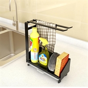 Hylde med stativ og holder i aluminium til køkken / væg