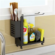 Hylde med stativ og holder i aluminium til køkken / væg