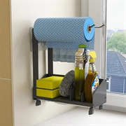 Hylde med stativ og holder i aluminium til køkken / væg