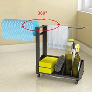 Hylde med stativ og holder i aluminium til køkken / væg