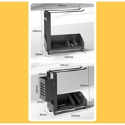 Hylde med stativ og holder i aluminium til køkken / væg