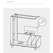 Hylde med stativ og holder i aluminium til køkken / væg