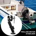 Stabilisatorbeslag til trollingmotor i aluminium med 1" kuglehovedklemme til båd og kajak - sort