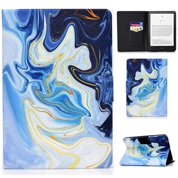Amazon Kindle Paperwhite (2024) Smart Folio Taske - Blå Marmor