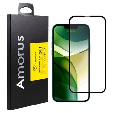 iPhone 13 Pro Max/14 Plus Amorus Full Coverage Skærmbeskyttelse Hærdet Glas - 9H - Sort Kant