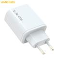 Amorus PD 45W GaN dobbelt USB-C-oplader – hvid