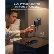 Anker 100W GaN-vægoplader med smart display - grå