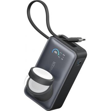 Anker MagGo 10000mAh Powerbank med Apple Watch-oplader - 35W - Sort