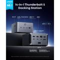 Anker Prime TB5 14-i-1 Thunderbolt 5-dockingstation/hub - 140W, 120 Gbps, 8K - grå
